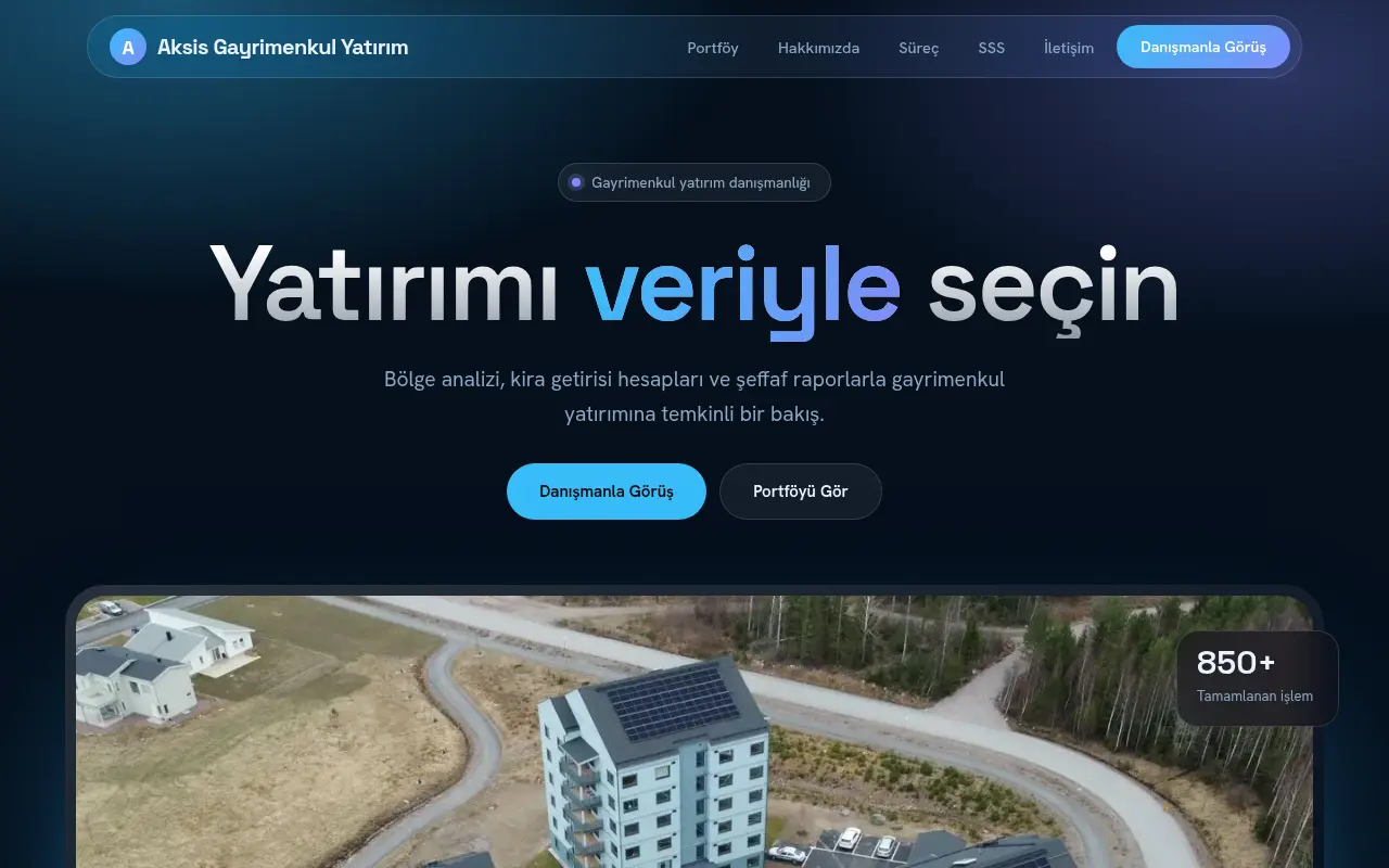 Emlak Ofisi Web Sitesi — Aksis Gayrimenkul Yatırım